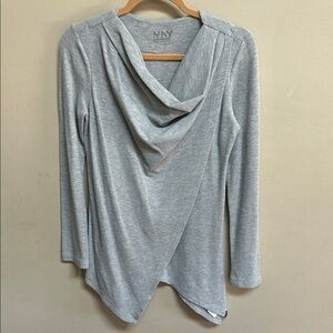 Cowl neck waffle thermal top size large